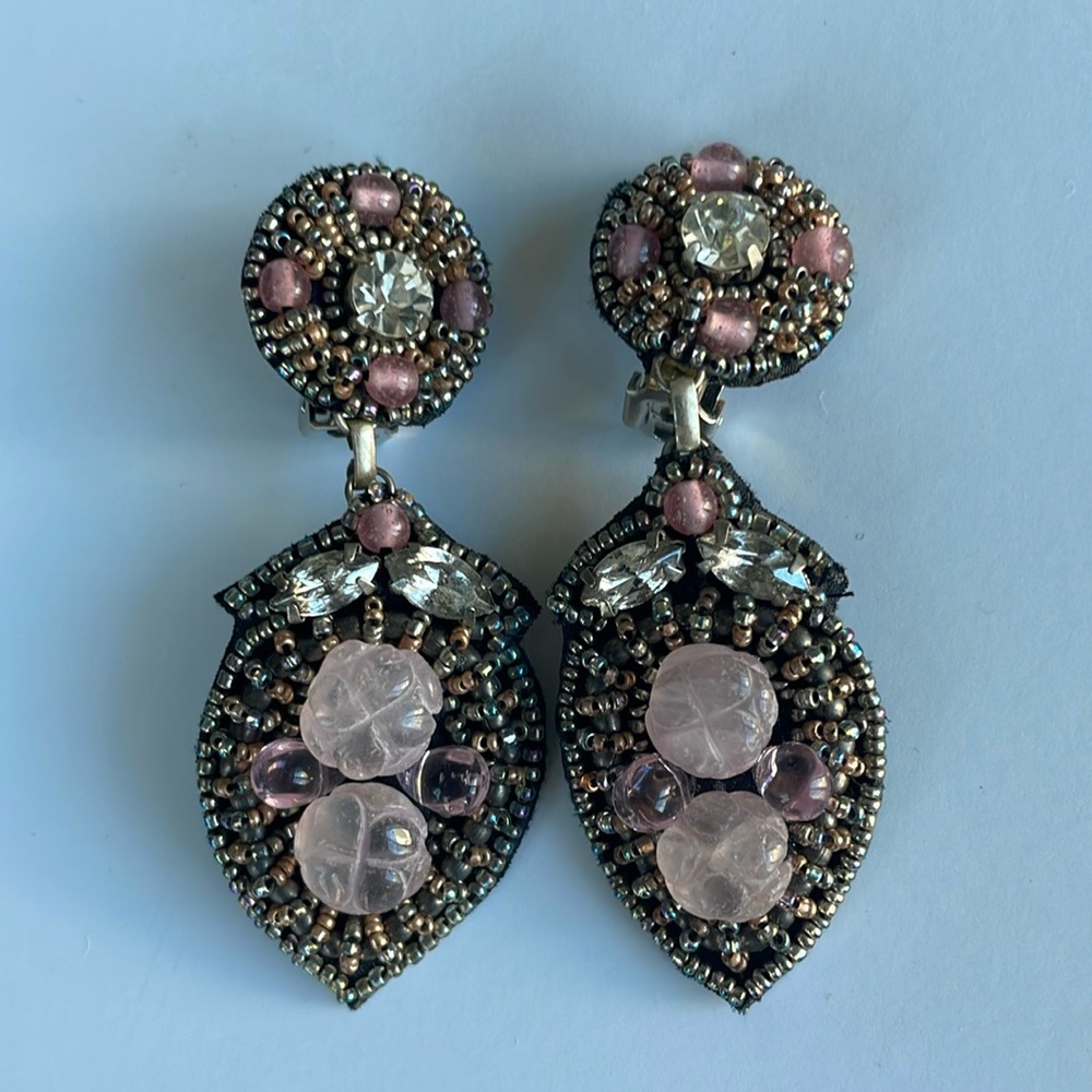 Ranjana kahn clip on earrings pink